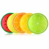 Tapetes de coaster de silicone de frutas padrão colorido copo redondo titular de almofada de almofada de espessura mesa de sopa de mesa caneca DH2457