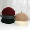 Fibonacci Elegant Berets Wool Felt Hats For Women French Pillbox Fedoras Fascinator Hat Solid Casual Autumn Winter Hats218d