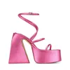 Настоящая подлинная кожаная дама женщины CM High Heels Summer Sandal