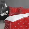 Warmtour Duvet Cover Paisley - Bandana - Red Southwestern Boho Duvet Funda Juego de camas de 4 piezas Set para camas