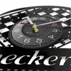 Checkerboard Checkers Gramophone Record Wall Clock Game Room Decor Game Board Vinyl LP Album Clock Laser Cut Handicraft Art H1230