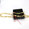 Halsband 10 mm * 600 mm 24 tum Herr 18 k Stämpel Solid Gold GF Ltalian Figaro Link Chain