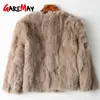 Gearemay Real Brabireh меховой куртка для женщин с длинным рукавом плюс размер пальто размером с длинным рукавом.