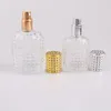 Bouteille vide de parfum en verre transparent, vaporisateur de voyage avec couvercles or et argent, en stock, 30ML, 50ML, tendance 2019, LX3483