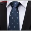 Luxury Mens Tie Dark Blue Tie With Cute Penguin Small Pattern Set Handkerchief And Cuffs Hot Wholesale Business Weddi qylpHE queen66