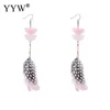 Dangle & Chandelier Trendy Women Long Drop Earrings Polka Dot Feather Pendants Vintage Tribal Folk Crafts Assorted Personality Ear Jewelry K