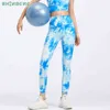 SHINBENE HI CLOUD&TIE DYE Camel Toe Proof Gym Sport Legging Women Y-type Hipline Squat Proof Yoga Pants Fitness Gym Tights H1221