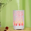 200ML Ultrasonic Air Humidifier Hollow-out aromatherapy Machine USB Wood Grain Aroma Essential Oil Diffuser with 7Colors LED Light RRA12272