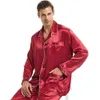 Erkek İpek Saten Pijama Set Pijama Pijama Set PJS Pijama Loungewear S, M, L, XL, XXL, XXXL, 4XL Artı Size_Gifts 201109