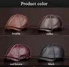 Arrival 2021 Winter Men/Woman Genuine Leather Black/Brown Cowboy Caps Quality Cowhide Painter Hats Street Casquette