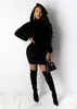 New Arrival Damskie Dorywczo Turtle Neck Z Długim Rękawem Bodycon Sweter Sexy Dress Street Style Sukienki Dzianiny Koszula Wełniana Spódnica Rozmiar S-XL