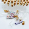 10 pcs/lot Mini Bouteilles En Verre Flacons Avec Bouchons En Liège Transparent Souhaitant Bouteille Guérison Chanceux Dérive Bouteille Vide Minuscules Pots