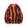 Autumn And Spring Men's Sweater Hole Zebra Pattern Fashion Casual Pullover Round Neck Personality Loose Long-sleeved Knitted Top1