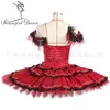 Costumi da concorso di balletto Don Chisciotte rosso nero per adulti Tutu di costumi di scena di balletto professionale per pancake BT2058