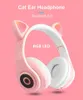 B39 Wireless Cat Ear Bluetooth Headset hörlurar över öronörlurar med LED -ljusvolymkontroll för barn039 -talet Holiday2297110