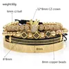 Stainless Steel Bracelet For Women Men Fashion Punk Gold 4pcs/set Roman Numeral Couple Bangle Crown Bracelets