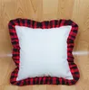 18 tums blank sublimering örngott dIY termisk linne kudde kasta kudde täcker tartan pläd spets pillowcases hem dekoration d102902