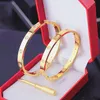 Love Bracelet Bangles Women Men 4CZ Titanium Steel Screw Screwdriver Bracelets Gold Silver Rose Nail Bracelet Jewelry