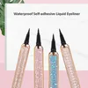 Long-lasting Waterproof Self Adhesive Liquid Eyeliners Cosmetics For False Eyelashes Needn't Glue To Take Fake Lashes Black Color DHL