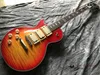 Niestandardowy sklep Ace Frehley Podpis 3 Pickups Gitara elektryczna, Lewe Gitara Piętowna Klon Drewno, Przezroczysty Czerwony Stopniowy kolor