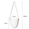 3pcs Succulent Home Flower Pot Holder Decorative With Rope Hanging Planter Wall White Practical Elegant Modern Ceramic C11159684111