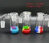 Accessoires de narguilé en verre de 14 mm avec receveur de cendres en silicone coloré de 10 ml