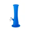 Mini bang Silicone avec tige en métal Diffus coloré Portable pliable fumer de l'eau bongs 235 mm narguilés