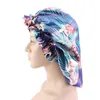 Beanie/Skull Caps Satin Bonnet Large Lace Print Design D Avond Cap XL Maat Double Round Hair Care Hat Bonnet1