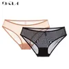 Low-Rise Bragas transparentes 2 piezas Negro + Complexión Ropa interior de mujer Tallas grandes XL L M Calzoncillos de encaje Cómodo Sólido Sexy Panty 201112