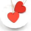 Kreativ 4cm ren färg kärlek hänge tillbehör mångfärgad hjärtformad DIY trä hantverk dekoration