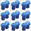 Männer Frauen Jugend #13 Salvador Perez 41 Danny Duffy 4 Alex Gordon 15 Whit Merrifield Custom Royal Fade Trikot