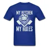 Camiseta 100% de algodón para hombre, camiseta My Kitchen My Rules Chef, camiseta de diseño Vintage para hombre, camisetas de Calavera, ropa de cocina divertida, camisetas negras G1222