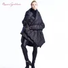 新しいファッションの女性のダウンジャケットマントヨーロッパデザイナー非対称長さの冬コート女性パーカープラスサイズ生き抜く 201125