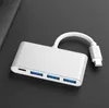 4 i 1 navadapter USB-C Typ-C-nav USB 3.1 till 4-port USB3.0 HD RJ45 Ethernet-nätverk Typ C Adaptrar för MacBook Övriga digitala enheter