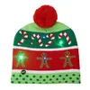 16スタイルLEDクリスマスハロウィーンニット帽子キッズベイビーママ冬の暖かい豆カボチャスノーメンかぎ針編みキャップお祝いパーティー帽子zza