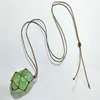 Nieregularna naturalna energia kamienna liny pleciony Handmade Naszyjniki wisiorek z łańcuchem dla kobiet Mężczyźni Party Club Biżuteria