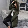 ZQLZ Winter Jacket Women Embroidery Casual Hooded Warm Cotton Padde Coat Female Loose Black Long Parka Mujer 211221