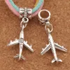 Alloy Aircraft Plane Charm Beads Antique Silver Dangle Fit European Bracelets B012 15.5x33mm 30pcs/lot