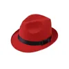 Mężczyźni Kobiety szeroko wełna poczuła jazz fedora czapki brytyjskie styl trilby impreza formalna panama czapka czarna żółta sukienka Hat3114151