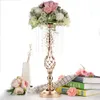 Kristall ljushållare metall ljusstake blomma vas bord mittpunkt händelse blomma rack vägledande bröllop dekoration y200110