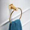 Autres fournitures de toilette pour le bain Ensemble d'accessoires de salle de bain doré Porte-baguette Anneau de serviette poli Étagère d'angle de bain Support mural Produits Crochet