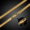 Oorbellen ketting 7mm klassieke stijl platte slang bot armband sets mannen vrouwen visgraat ketting goud gevulde sieraden