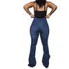 Calças de brim das mulheres Bell Bottomed Largura Womens Roupas Coração Impressão Clássica Cintura Alta Cintura Denim Calças Bootcut Calças