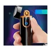 Julg￥va Creative Novelty Electric Touch Sensor Cool Lighter FingerPrint Sensor USB uppladdningsbar b￤rbar vindt￤tare Hot 6p3j