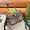 Bolsas femininas Totes Designers com Bambu Luxurys Vintage Small Top Handle Bag Lady Tote
