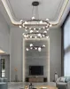 노르딕 포스트 - 현대 LED 샹들리에 조명 빛 럭셔리 크리 에이 티브 펜던트 조명 아파트 레스토랑 철 행성 펜 던 트 램프