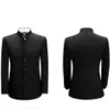 Męskie Stojak Collar Slim Black Tunika 4xl XL Dwukierki (Blazers + Spodnie) Biznes Chiński Styl Garnitur C1007