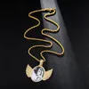 Silver Gold Custom Made Po With Wings Medallions Can Open Pendant Necklace Cubic Zircon Men Hiphop Jewelry284Y