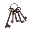 Keychains Pirate Treasure Chest Keys Set,Key Ring Antique Style,Rustic Cast Iron Skeleton Key Wall Decor, Costume Prop (5 Keys)1