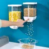 Cozinha Seco Alimentos Caixa de Armazenamento Montado Dispensador De Cereal Easy Press Contêiner Cozinha Plastic Grain Organizer Canister Z41 201030